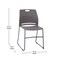 Flash Furniture Gray Plastic Stack Chair with Steel Sled Base RUT-NC499A-GY-GG - alternate 9